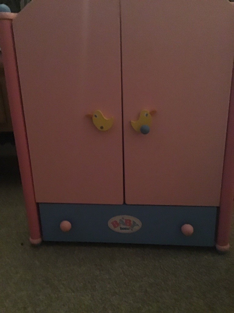baby born wooden wardrobe
